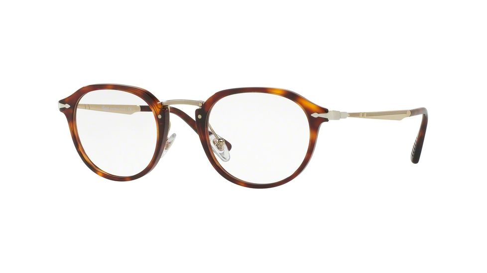 Persol PO3168V Single Vision Prescription Eyeglasses 24-48 - Havana Frame
