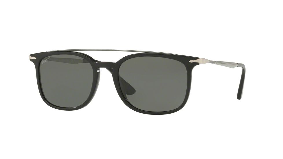 Persol PO3173S Progressive Prescription Sunglasses PO3173S-95-58-54 - Lens Diameter 54 mm, Frame Color Black