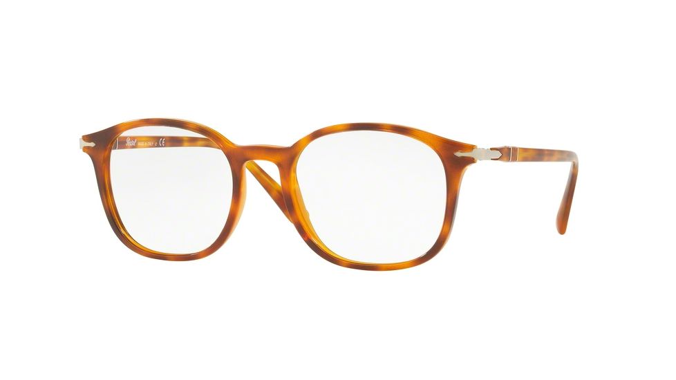 Persol PO3182V Single Vision Prescription Eyeglasses 1052-51 - Light Havana Frame