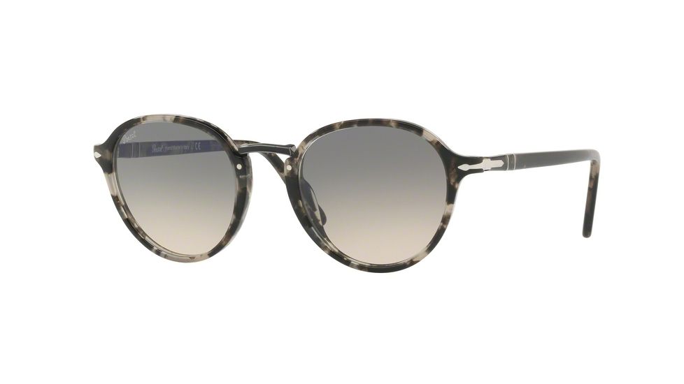 Persol PO3184S Single Vision Prescription Sunglasses PO3184S-106332-51 - Lens Diameter 51 mm, Frame Color Spotted Grey Black