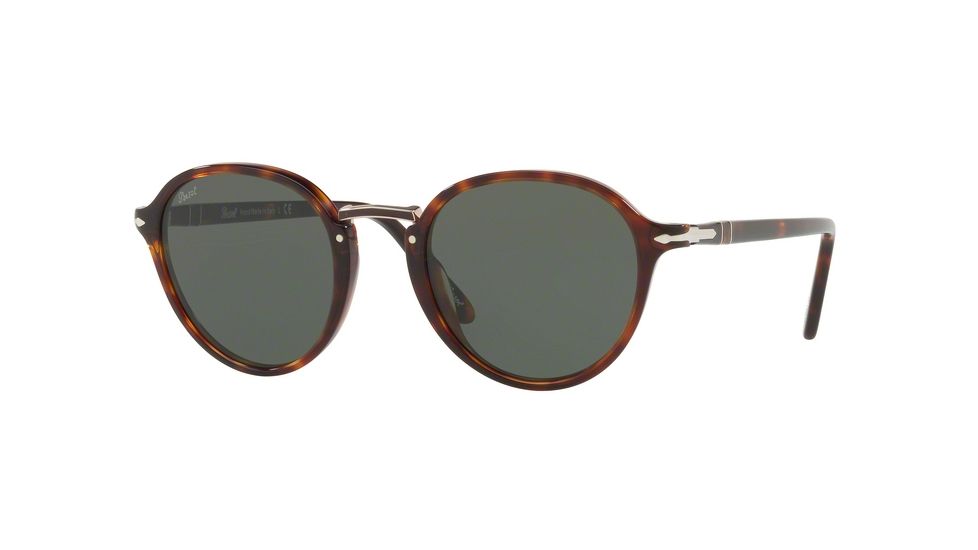Persol PO3184S Single Vision Prescription Sunglasses, 49mm, Havana, PO3184S-24-31-49-SV