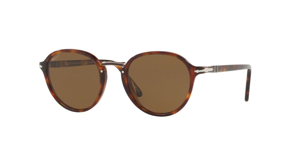 Persol PO3184S Single Vision Prescription Sunglasses PO3184S-24-57-49 - Lens Diameter 49 mm, Frame Color Havana