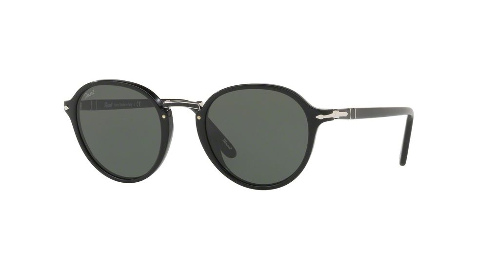 Persol PO3184S Single Vision Prescription Sunglasses, 49mm, Black, PO3184S-95-31-49-SV