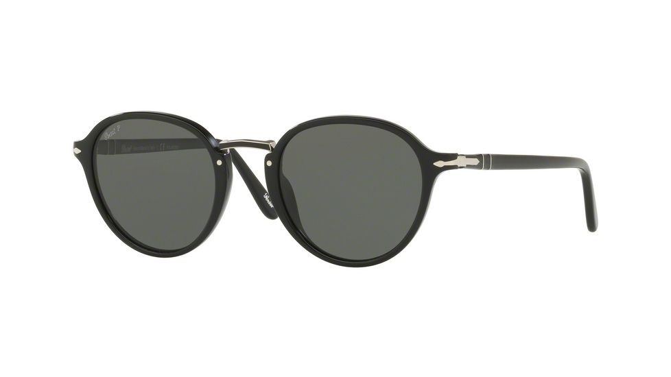 Persol PO3184S Single Vision Prescription Sunglasses PO3184S-95-58-49 - Lens Diameter 49 mm, Frame Color Black