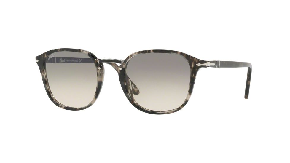 Persol PO3186S Single Vision Prescription Sunglasses, 51mm, Spotted Grey Black, PO3186S-106332-51-SV