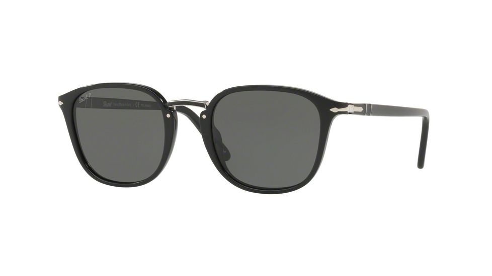 Persol PO3186S Single Vision Prescription Sunglasses PO3186S-95-58-51 - Lens Diameter 51 mm, Frame Color Black