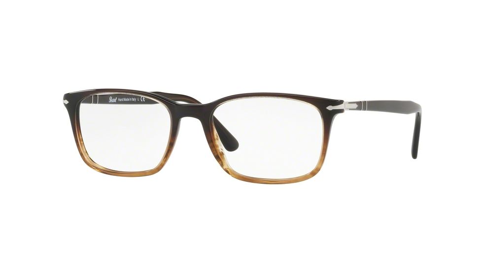 Persol PO3189V Single Vision Prescription Eyeglasses, 53mm, Brown Tortoise, PO3189V-1026-53-SV