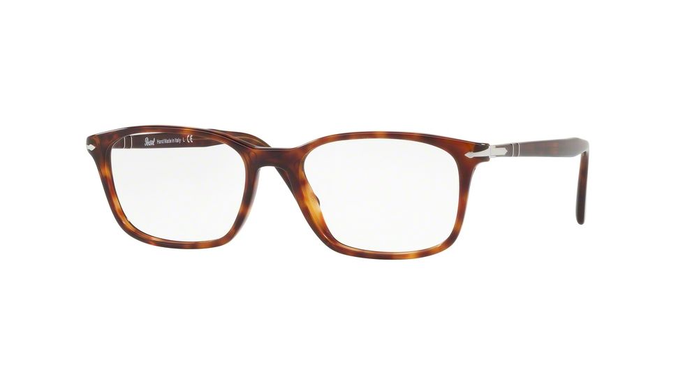 Persol PO3189V Single Vision Prescription Eyeglasses, 53mm, Havana, PO3189V-24-53-SV