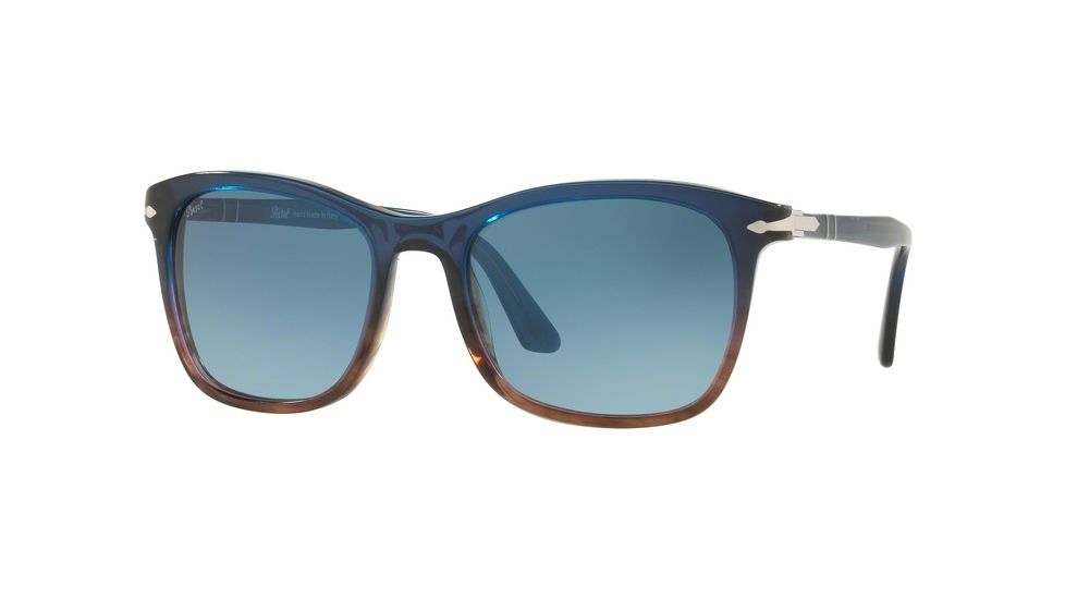 Persol PO3192S Progressive Prescription Sunglasses PO3192S-1010Q8-54 - Lens Diameter 54 mm, Frame Color Gradient Blue Stripped Brown