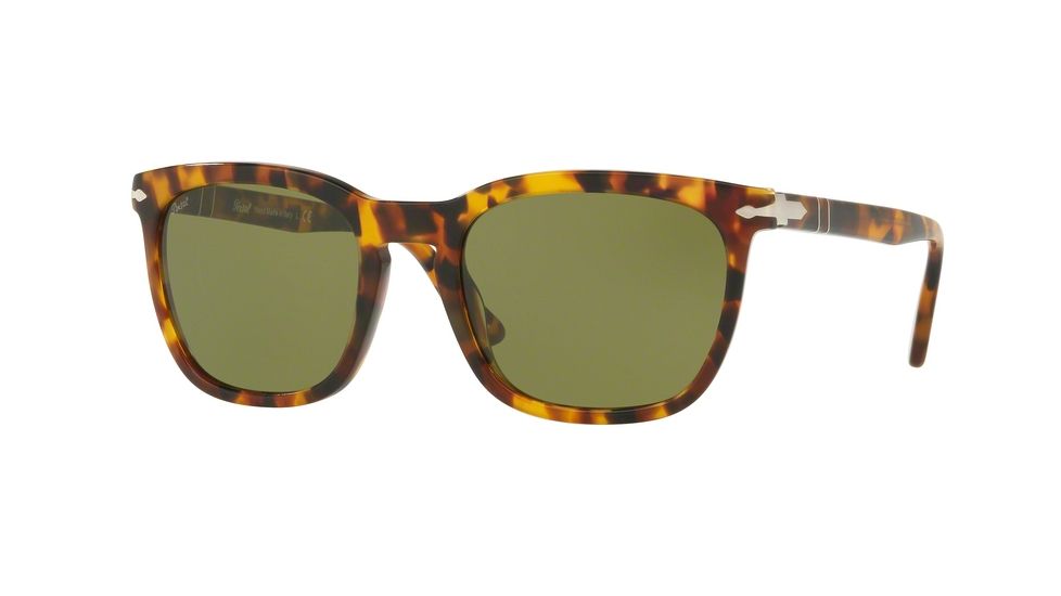 Persol PO3193S Sunglasses 10524E-55 - Madreterra Frame, Green Lenses