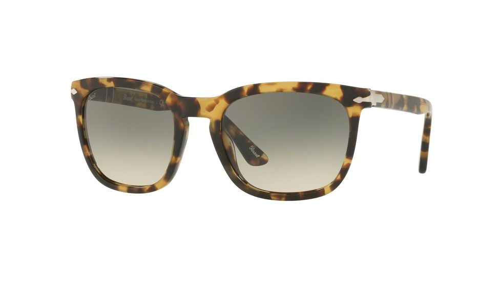 Persol PO3193S Sunglasses 105632-55 - Brown/beige Tortoise Frame, Clear Gradient Grey Lenses