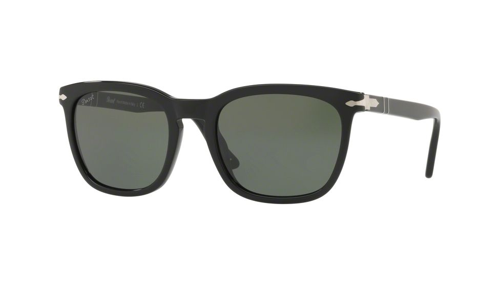 Persol PO3193S Sunglasses 95/31-55 - Black Frame, Green Lenses