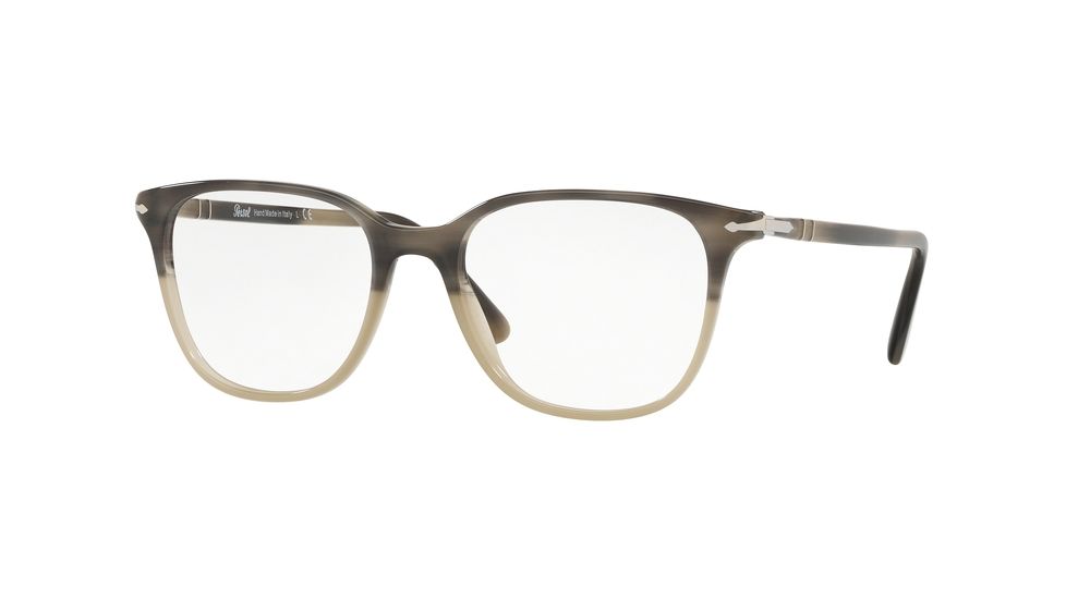 Persol PO3203V Eyeglass Frames 1065-51 - Stripped Grey Beige Gradient Frame