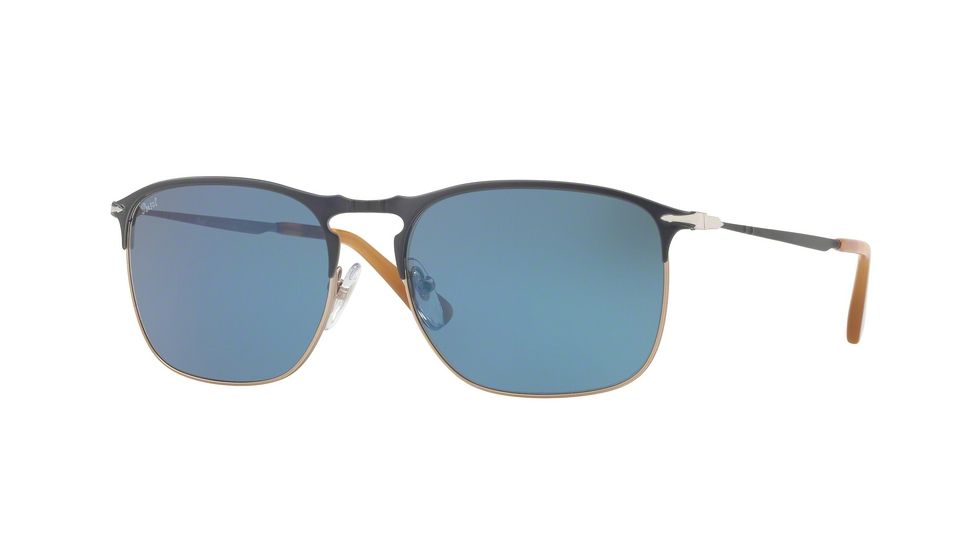 Persol PO7359S Progressive Prescription Sunglasses PO7359S-107156-55 - Lens Diameter 55 mm, Frame Color Blue/light Brown