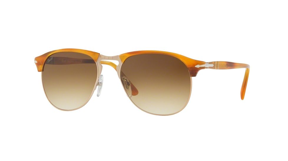 Persol PO8649S Bifocal Prescription Sunglasses PO8649S-960-51-56 - Lens Diameter 56 mm, Frame Color Stripped Brown