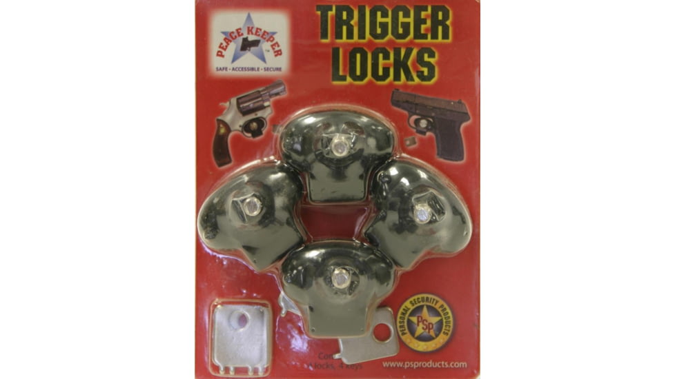 Personal Security Products Bulls Eye Peace Keeper Plastic Keyed Trigger Lock - 4 Pack, TG4000