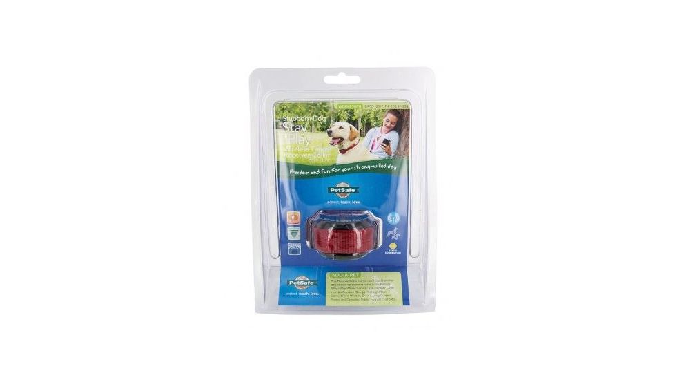 Petsafe Stubborn Dog Wireless Receiver Collar, For Dogs 5lbs and Up/Fits Neck size 6-28in, Red PIF00-13672