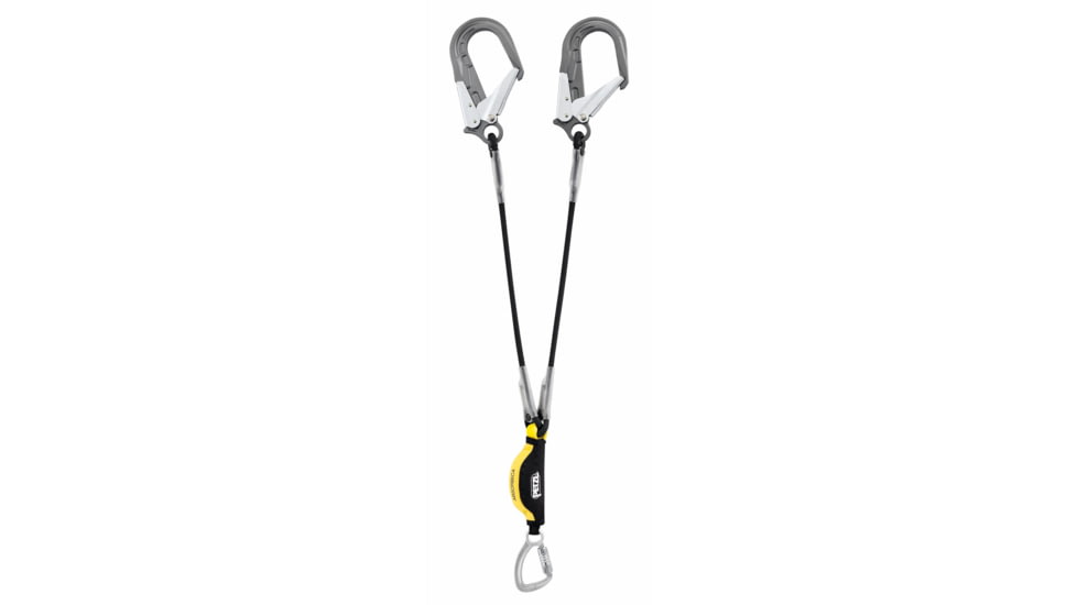 Petzl ABSORBICA-Y 80 MGO double lanyard w/energy absorber, Captive Carabiner, MGO, ANSI, 80cm, 80cm, L64YUM 80