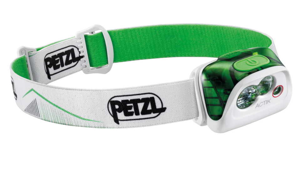 Petzl Actik LED Headlamp, AAA, LR03, Red/White, 350 Lumens, Green, E099FA02