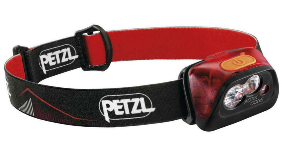 Petzl Actik LED Headlamp, LR03, Red/White, 450 Lumens, Orange, E099GA01