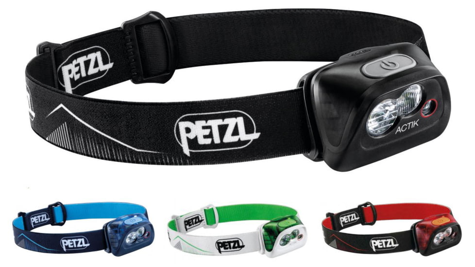 Petzl Actik LED Headlamp, Black, Blue, Green, Orange