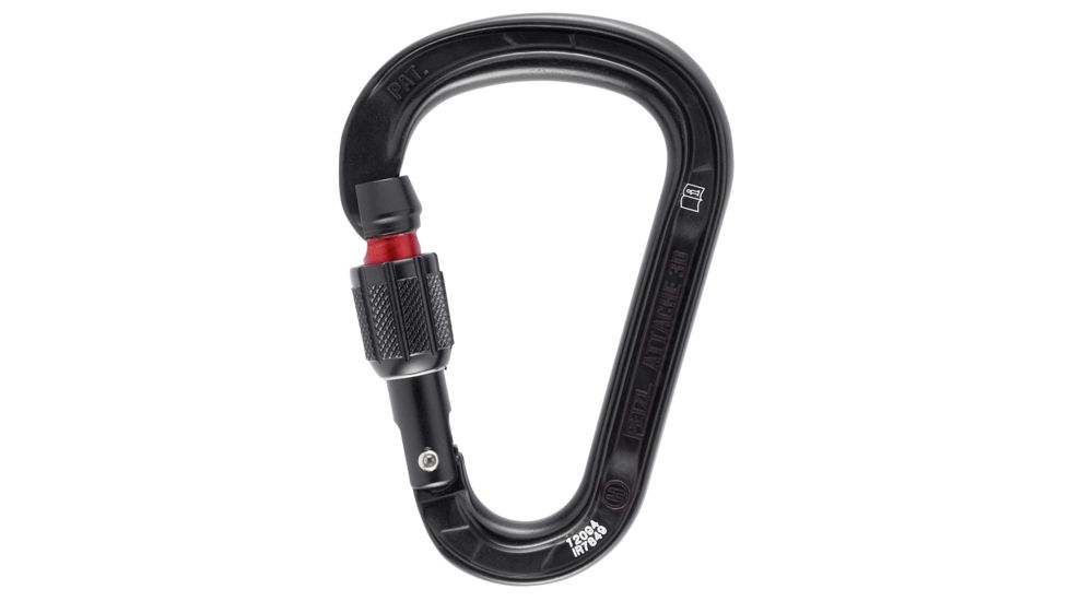 Petzl Attache Screw-Lock Carabiner, Black, M038AA02