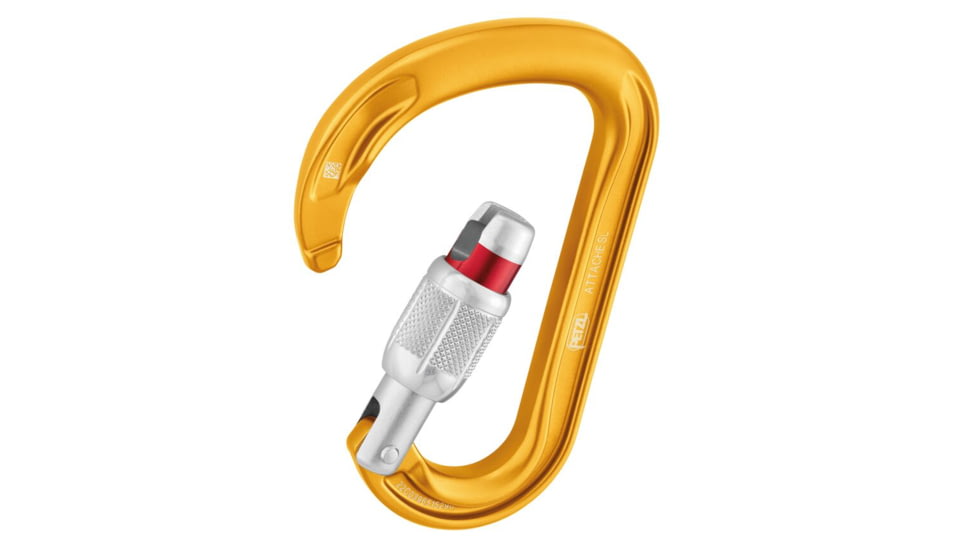Petzl Attache Screw-Lock Carabiner, Yellow, M038AA00