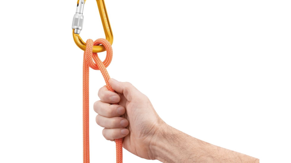 Petzl Attache Locking Pear-Shaped Carabiner With Round Stock Basket, Yellow, M038AA00