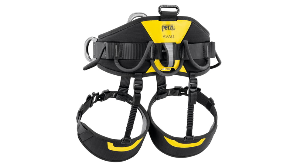Petzl Avao Sit Fast Harness, Black/Yellow, 2, C079BB02