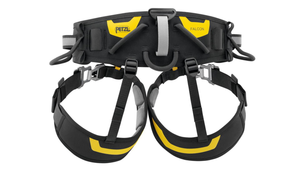 Petzl Falcon Ascent Harness, Black/Yellow, 1, C038EA00