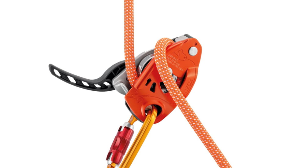 Petzl NEOX Belay Device With Cam-Assisted Blocking, Orange, D016AA01