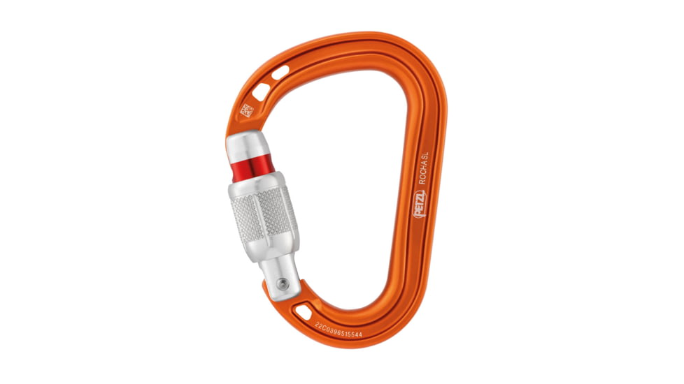Petzl Rocha Pear-Shaped Screw Lock Carabiner, Orange, M027AA00