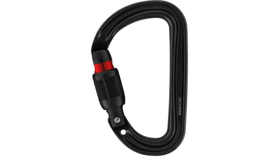 Petzl SmD H-Frame Carabiner, Screw Lock, Black, M39A SLN