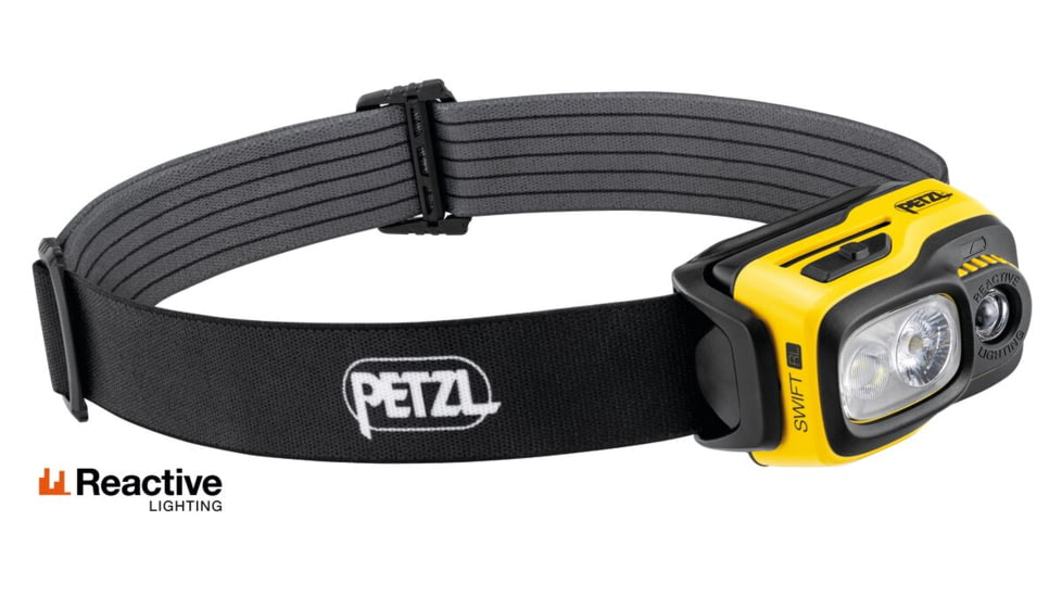Petzl Swift RL PRO Headlamp, 1100 Lumens, Black/Yellow, E810AB00