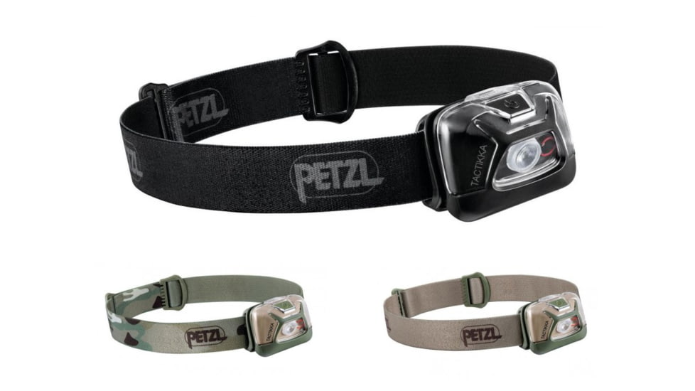 Petzl Tactikka LED Headlamp, Black, Camo, Desert