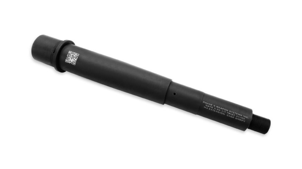 Phase 5 Weapon Systems Inc 41V50 5.56 Nato Pistol Barrel w/ M4 Extension, Black, 7.5in BARREL 41V50-7.5BLK