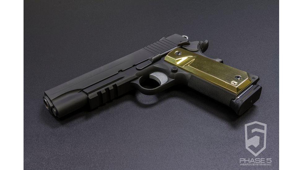 Phase 5 Weapon Systems Inc Brass 1911 Pistol Grips, Mirror Polished, Brass, 1911Grip-BrassMP