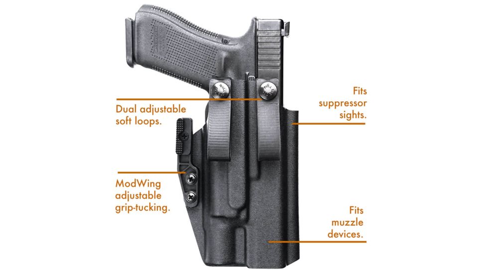 PHLster Spotlight AIWB Holster, Glock w/ TLR1, Black, Standard, 40