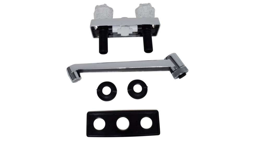 Phoenix Faucets By Valterra Dual Handle 4 Bar Deck Faucet - Standard Spout, Crystal, 8in Standard Spout, Crystal, PF211305