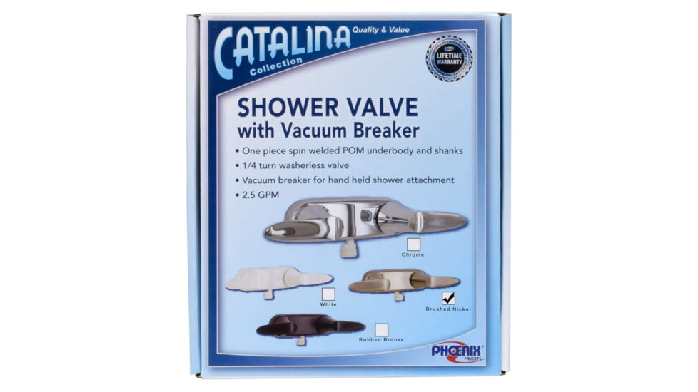 Phoenix Faucets Shower Valve 4 D Spud Brushed Nickel 2 Lever Handle, PF223404