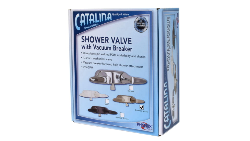Phoenix Faucets Shower Valve 4 D Spud Brushed Nickel 2 Lever Handle, PF223404