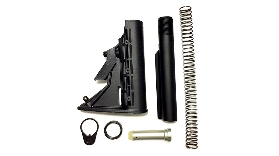 Phoenix Technology Stock Kit, AR-15, 6-Position Adjustable, Commercial Spec, Buffer/Buffer Tube/Buffer Spring/Castle Nut/Retainer Ring, Black, AR15K-B