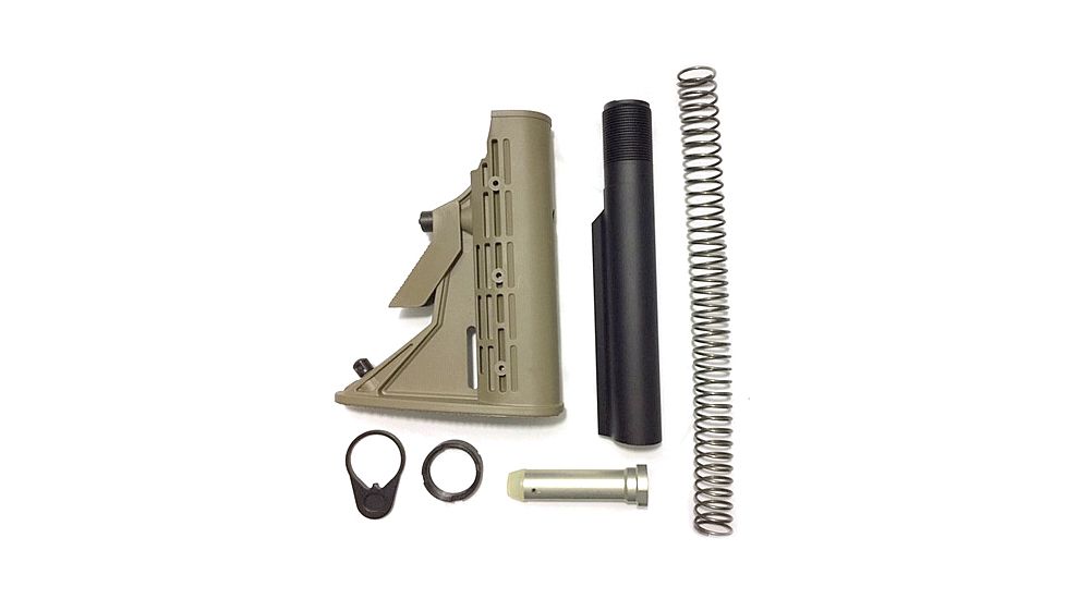 Phoenix Technology Stock Kit, AR-15, 6-Position Adjustable, Commercial Spec, Buffer/Buffer Tube/Buffer Spring/Castle Nut/Retainer Ring, Dark Earth, AR15K-DE