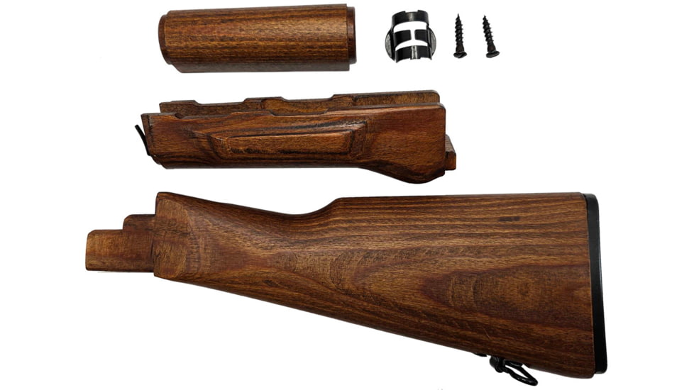 Pioneer Arms Polish AKM Wood Butt Fixed AK Stock and Upper Lower Handguard w/Stock Screws