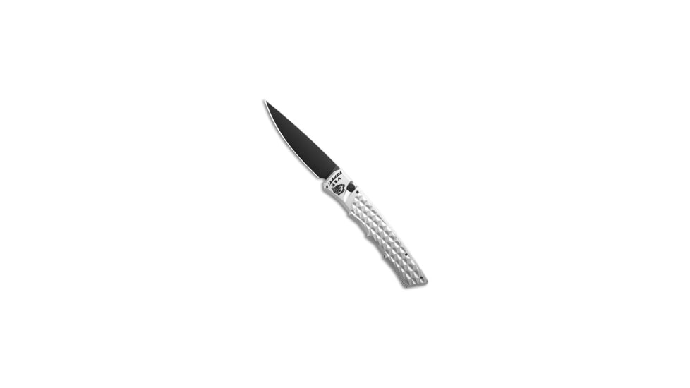 Piranha Piranha Crossfire Automatic Knife Silver Aluminum 3.1" Black P-23ST, Silver, 154CM, adult, BHQ-208144