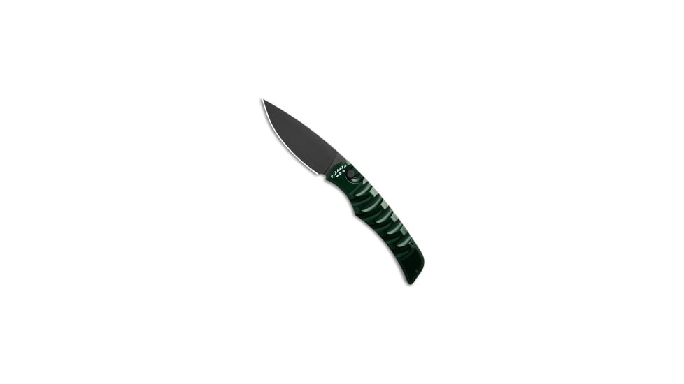 Piranha Piranha Paradox Automatic Knife Green Aluminum 3.1" Black P-24GT, Green, 154CM, adult, BHQ-208181