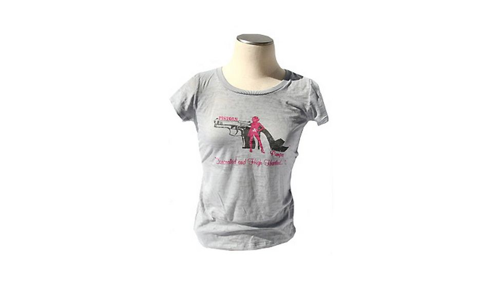Pistols and Pumps Bella Burnout Graphic T-Shirt w/ Logo, Heather Grey, Large 92358