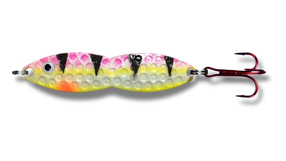 PK Lures Flutter Fish Spoon 3/8 oz., Red Tiger Glow, FF2RTG