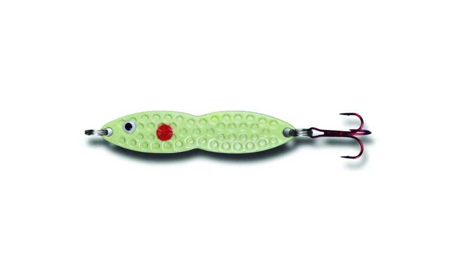 PK Lures Flutter Fish Spoon 3/8 oz., Red Dot Glow, FF2RDG