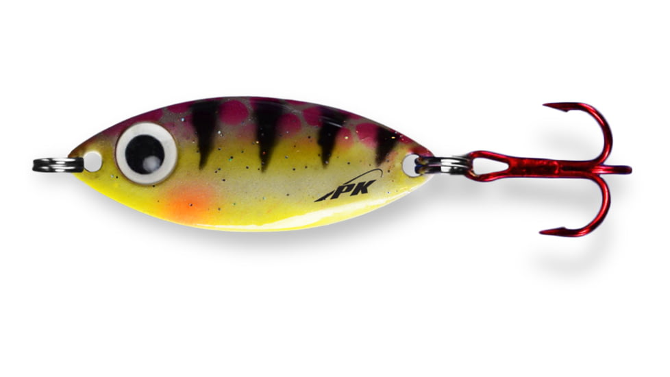 PK Lures PK Spoon, 3/8 oz. Red Tiger Glow, PK2RTG